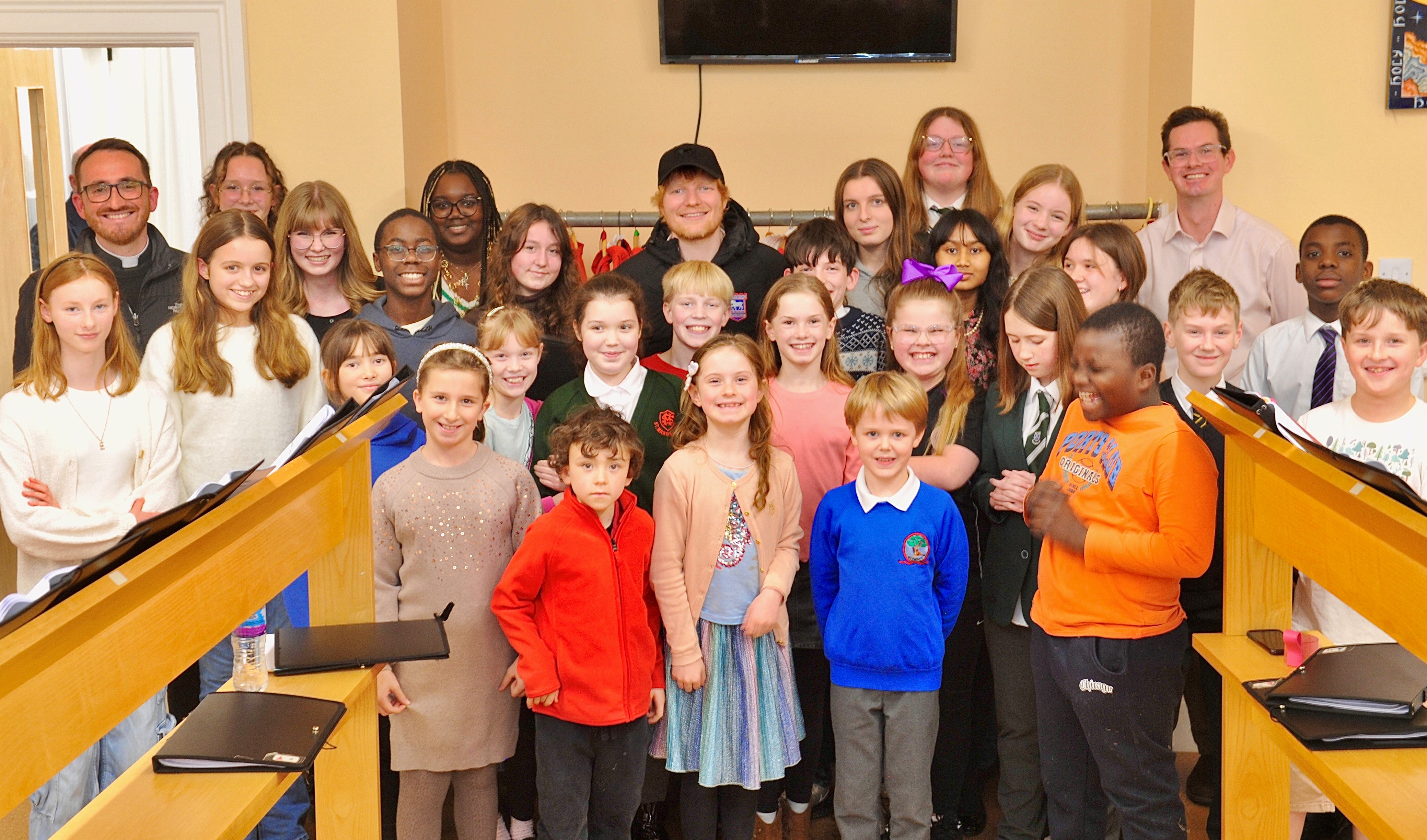 Ed Sheeran with a group of Cloisters