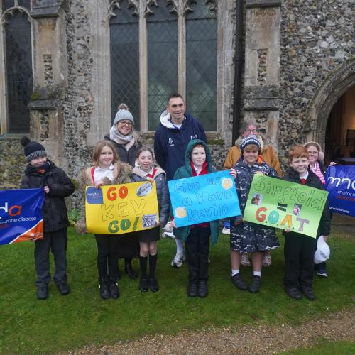 Children with Kevin Sinfield